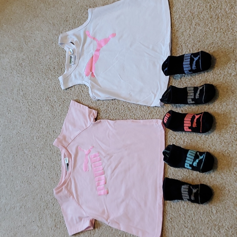 Bundle - Puma t-shirt, tank top and 5 pairs of socks, size 4T